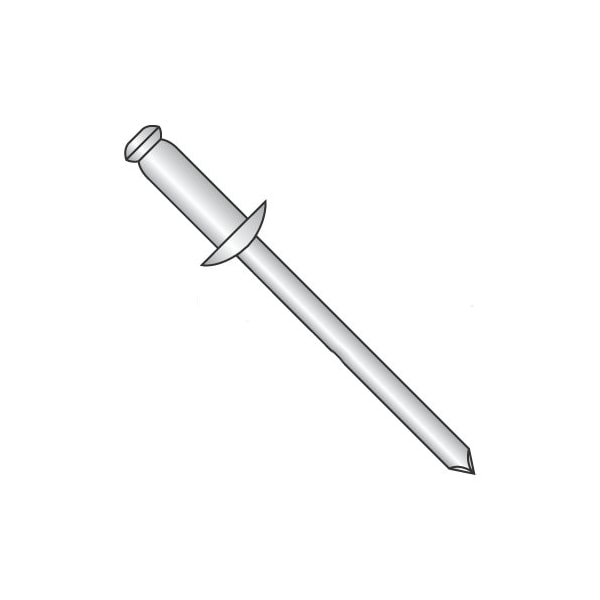 Newport Fasteners Blind Rivet, Dome Head, 1/8 in Dia., 0.462 in L, Steel Body, 10000 PK 949928 - main